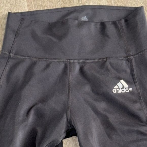 Adidas Black AEROREADY High-Waist Leggings With White Stripes Womens Size S - Picture 6 of 10